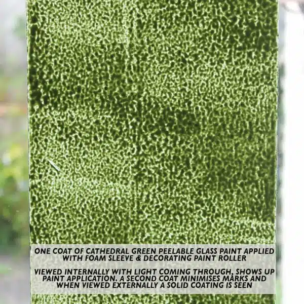 Cathedral-Green-Peelable-Glass-Paint-rollered-on