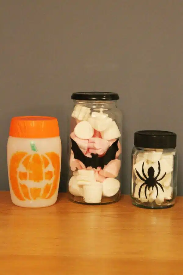 Thorndowns-Peelable-Glass-Paint-Halloween-stencil-designs-on-jars
