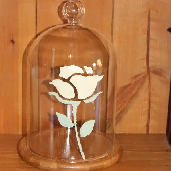 Bath-Cream-Rose-stencil-on-glass-cloche