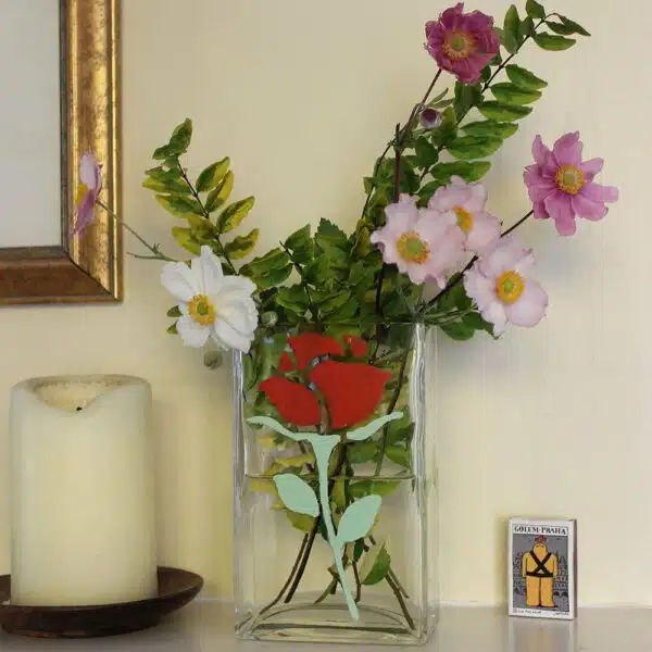 Thorndown-Dragon-Red-and-Cathedral-Green-Peelable-Glass-Paint-Rose-stencil-on-vase