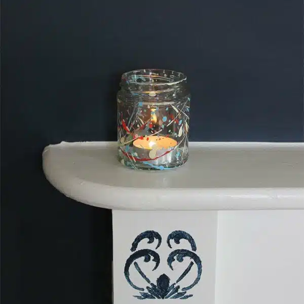Thorndown-Peelable-Glass-Paint-Summer-Floral-splatter-jam-jar-tea-light