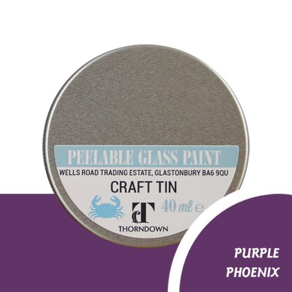 40ml Purple Phoenix Peelable Glass Paint Craft Tin from Thorndown