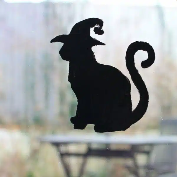 Thorndown-Peelable Glass Paint-Halloween-Black-Cat-Stencil