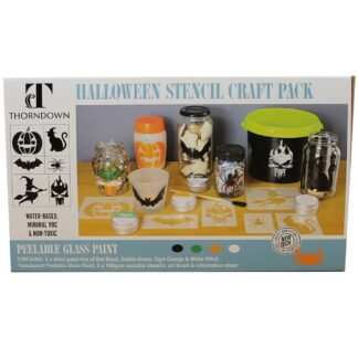 Peelable Glass Paint Halloween Stencil Craft Pack