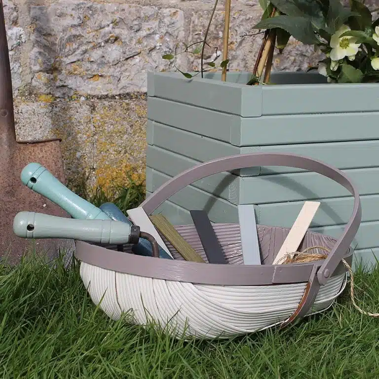 Thorndown-Cow-Parsley-White-with-Ottery-Brown-Wood-Paint-on-Trug