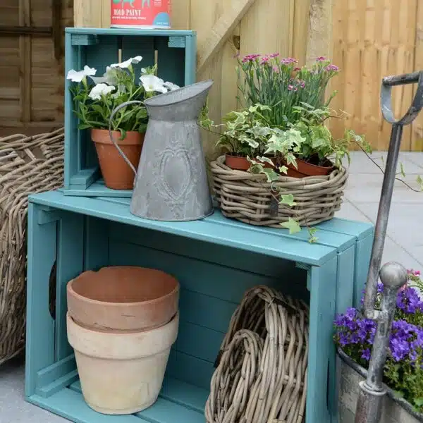 Thorndown-Slade-Green-Wood-Paint-on-timber-crates