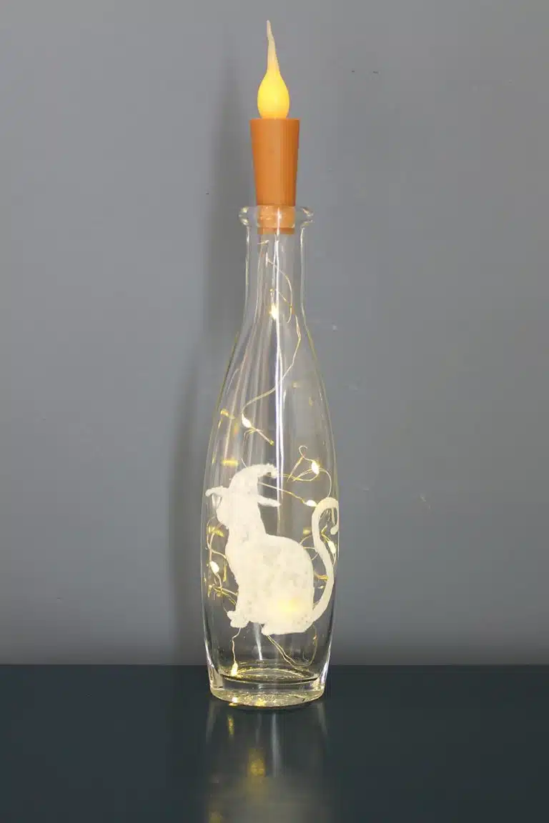 Thorndown-White-Witch-Peelable-Glass-Paint-Halloween-Cat-Stencil-on-bottle-light