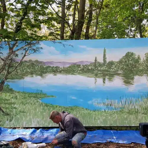 Jon-Minshull-painting-mural-with-Thorndown-Wood-Paint_Love-Your-Garden-Taunton