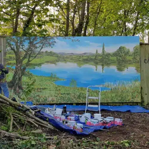 Jon-Minshull-painting-mural-with-Thorndown-Wood-Paint_Love-Your-Garden-Taunton2