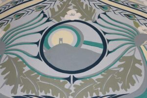 Faye-Suzannah-mural-Tor_Glastonbury-Town-Hall_Thorndown-Wood-Paint