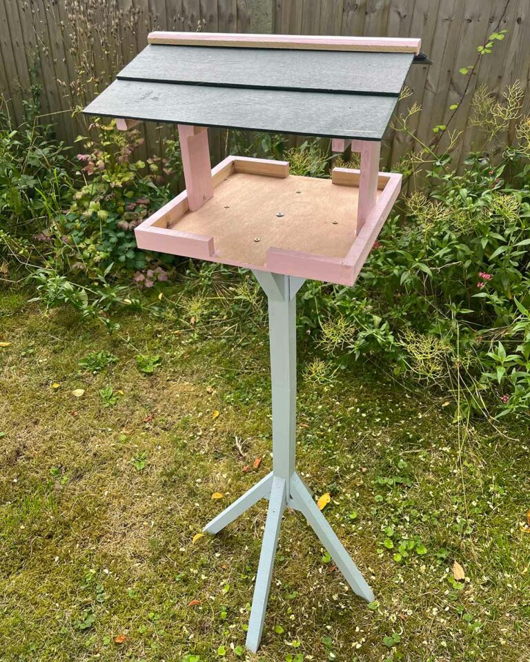 Thorndown-Cheddar-Pink-and-Skylark-Blue-Wood-Paint-on-Ebury-Colection-bird-table_5