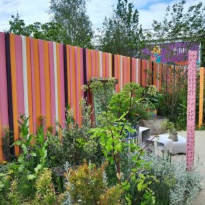 Thorndown-Wood-Paint-on-fence-and-posts-Manoj-Malde-RHS-Eastern-Eye-Chelsea-garden_s