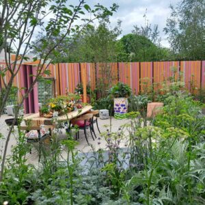 Thorndown-Wood-Paint-on-fence-pergola-and-posts-Manoj-Malde-RHS-Eastern-Eye-Chelsea-garden_s